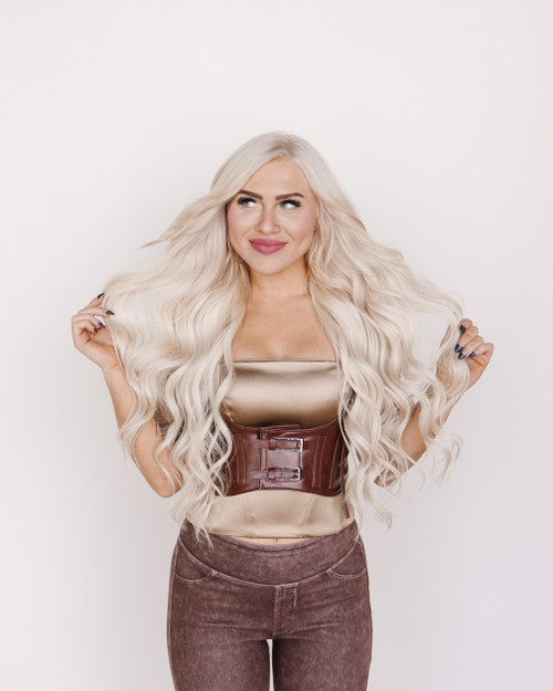 Ashy White Blonde Hair Extensions